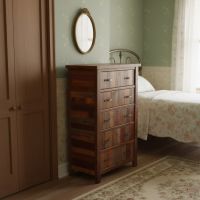 Rustic Chest: Some lifestyle images are created with AI for visualization purposes. Crafted from natural solid wood, each piece is unique and will vary.