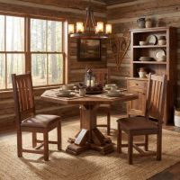 Rustic Octagon Table: Some lifestyle images are created with AI for visualization purposes. Crafted from natural solid wood, each piece is unique and will vary.