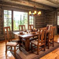 Rustic Dining Table: Some lifestyle images are created with AI for visualization purposes. Crafted from natural solid wood, each piece is unique and will vary.