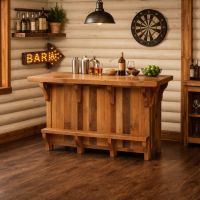 Barn Wood Bar: Some lifestyle images are created with AI for visualization purposes. Crafted from natural solid wood, each piece is unique and will vary.