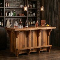 Barn Wood Bar: Some lifestyle images are created with AI for visualization purposes. Crafted from natural solid wood, each piece is unique and will vary.