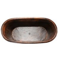 72" Modern Oil Rubbed Bronze Hammered Copper Bathtub