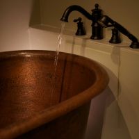 72" Modern Oil Rubbed Bronze Hammered Copper Bathtub