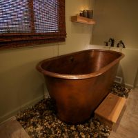 72" Modern Oil Rubbed Bronze Hammered Copper Bathtub