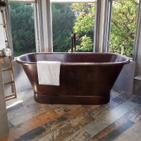72" Modern Oil Rubbed Bronze Hammered Copper Bathtub