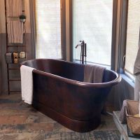 72" Modern Oil Rubbed Bronze Hammered Copper Bathtub