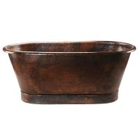 72" Modern Oil Rubbed Bronze Hammered Copper Bathtub