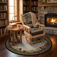 Rustic Side Table: Some lifestyle images are created with AI for visualization purposes. Crafted from natural solid wood, each piece is unique and will vary.