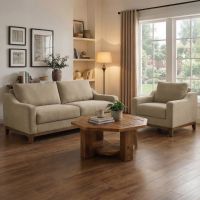 Reclaimed Barn Wood Coffee Table: Some lifestyle images are created with AI for visualization purposes. Crafted from natural solid wood, each piece is unique and will vary.