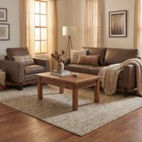 Barn Wood Coffee Table: Some lifestyle images are created with AI for visualization purposes. Crafted from natural solid wood, each piece is unique and will vary.