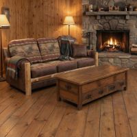 Rustic Coffee Table: Some lifestyle images are created with AI for visualization purposes. Crafted from natural solid wood, each piece is unique and will vary.