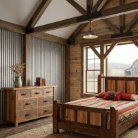 Barnwood Dresser: Some lifestyle images are created with AI for visualization purposes. Crafted from natural solid wood, each piece is unique and will vary.
