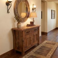 Barn Wood Sideboard: Some lifestyle images are created with AI for visualization purposes. Crafted from natural solid wood, each piece is unique and will vary.
