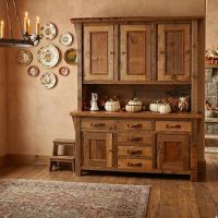 Rustic Hutch: Some lifestyle images are created with AI for visualization purposes. Crafted from natural solid wood, each piece is unique and will vary.