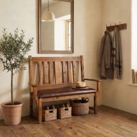 Barn Wood Bench: Some lifestyle images are created with AI for visualization purposes. Crafted from natural solid wood, each piece is unique and will vary.