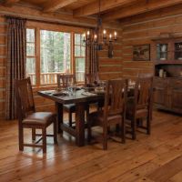 Barn Wood Side Chair: Some lifestyle images are created with AI for visualization purposes. Crafted from natural solid wood, each piece is unique and will vary.