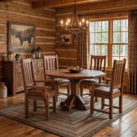 Barn Wood Dining Chair: Some lifestyle images are created with AI for visualization purposes. Crafted from natural solid wood, each piece is unique and will vary.