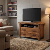 Barn Wood TV Stand: Some lifestyle images are created with AI for visualization purposes. Crafted from natural solid wood, each piece is unique and will vary.