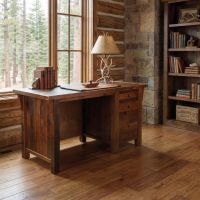 Barnwood Desk: Some lifestyle images are created with AI for visualization purposes. Crafted from natural solid wood, each piece is unique and will vary.
