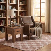 Rustic Barn Wood Side Table: Some lifestyle images are created with AI for visualization purposes. Crafted from natural solid wood, each piece is unique and will vary.