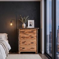 Hickory Chest of Drawers: Some lifestyle images are created with AI for visualization purposes. Crafted from natural solid wood, each piece is unique and will vary.