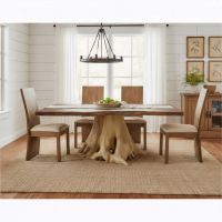 Dining Table: Some lifestyle images are created with AI for visualization purposes. Crafted from natural solid wood, each piece is unique and will vary.