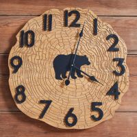 Black Bear Wood Slice Wall Clock