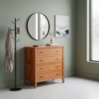 Chest of Drawers: Some lifestyle images are created with AI for visualization purposes. Crafted from natural solid wood, each piece is unique and will vary.