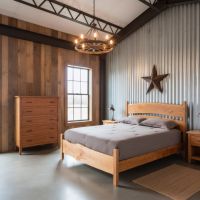 Rustic Bed: Some lifestyle images are created with AI for visualization purposes. Crafted from natural solid wood, each piece is unique and will vary.