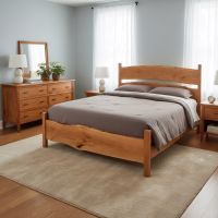 Bed: Some lifestyle images are created with AI for visualization purposes. Crafted from natural solid wood, each piece is unique and will vary.