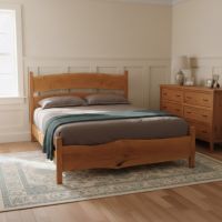 Rustic Bed: Some lifestyle images are created with AI for visualization purposes. Crafted from natural solid wood, each piece is unique and will vary.