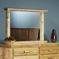 Cedar Lake Log Dresser Mirror--Clear finish