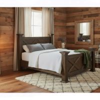 Barn Door Bed : Some lifestyle images are created with AI for visualization purposes. Crafted from natural solid wood, each piece is unique and will vary.