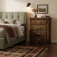 Antler & Barnwood Drawer Chest: Some lifestyle images are created with AI for visualization purposes. Crafted from natural solid wood, each piece is unique and will vary.