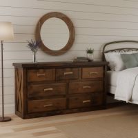 Rustic Dresser: Some lifestyle images are created with AI for visualization purposes. Crafted from natural solid wood, each piece is unique and will vary.