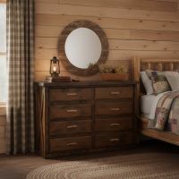 Rustic Dresser: Some lifestyle images are created with AI for visualization purposes. Crafted from natural solid wood, each piece is unique and will vary.