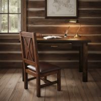 Barnwood Desk: Some lifestyle images are created with AI for visualization purposes. Crafted from natural solid wood, each piece is unique and will vary.