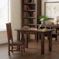 Writing Desk: Some lifestyle images are created with AI for visualization purposes. Crafted from natural solid wood, each piece is unique and will vary.