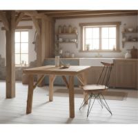 Cedar Log Square Table: Some lifestyle images are created with AI for visualization purposes. Crafted from natural solid wood, each piece is unique and will vary.