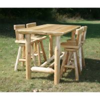 Cedar Lake Cabin Log Pub Table - Clear Finish