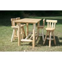Cedar Lake Cabin Log Pub Table - Clear Finish