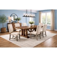 Barnwood Dining Table: Some lifestyle images are created with AI for visualization purposes. Crafted from natural solid wood, each piece is unique and will vary.