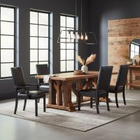 Barnwood Dining Table: Some lifestyle images are created with AI for visualization purposes. Crafted from natural solid wood, each piece is unique and will vary.