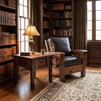 Barn Wood Lounge Chair: Some lifestyle images are created with AI for visualization purposes. Crafted from natural solid wood, each piece is unique and will vary.