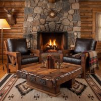 Barn Wood Lounge Chair: Some lifestyle images are created with AI for visualization purposes. Crafted from natural solid wood, each piece is unique and will vary.