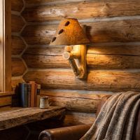 Rustic Sconce: Some lifestyle images are created with AI for visualization purposes. Crafted from natural solid wood, each piece is unique and will vary.