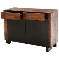 Modern Chic Reclaimed Sideboard shown in Natural Reclaimed Wood & Ebony Mahogany
