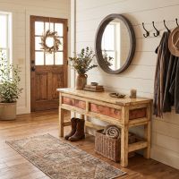 Storage Bench: Some lifestyle images are created with AI for visualization purposes. Crafted from natural solid wood, each piece is unique and will vary.