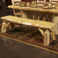 Cedar Lake Half Log Bench--Clear finish (High Gloss finish is a Special Order)