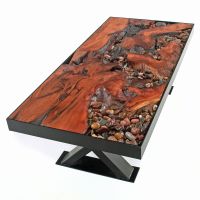A River Runs Through It Modern Redwood Coffee Table